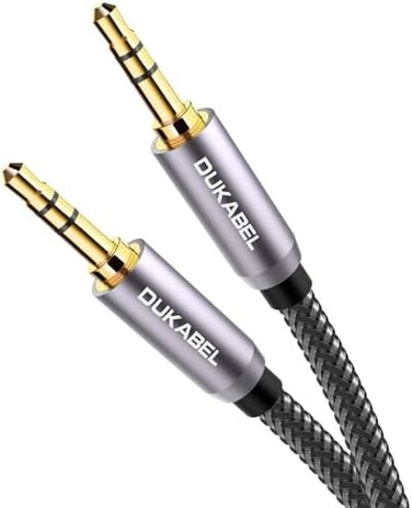 DUKABEL Top Series 3.5mm AUX Cable Lossless Audio Gold-Plated Auxiliary Audio Cable Nylon Braided Male to Male Stereo Audio AUX Cord Car Headphones Phones Speakers Home Stereos (4 Feet /1.2 Meters
