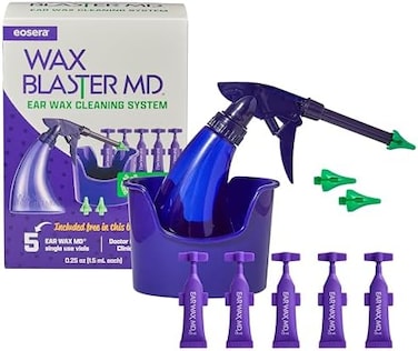 Earwax MD EOSERA Wax Blaster Kit - Complete Ear Cleaning Solution with Ear Wax DropsGentle Ear Irrigation for Routine CleaningProven Results in Just 1 Treatment