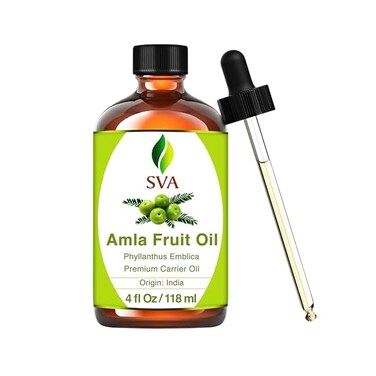 SVA ORGANICS SVA Amla Oil 4 fl oz &ndash; 100% Cold Pressed Carrier Oil with Dropper &ndash; For Hair, Skin, NailsBody Massage