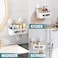 TAILI Shower Caddy Suction Cup, Heavy Duty Bathroom Organizer, Removable Shelves for Inside Shower, Shampoo, Waterproof Suction Plastic Storage for Bathroom Accessories Holder, White