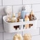 TAILI Shower Caddy Suction Cup, Heavy Duty Bathroom Organizer, Removable Shelves for Inside Shower, Shampoo, Waterproof Suction Plastic Storage for Bathroom Accessories Holder, White