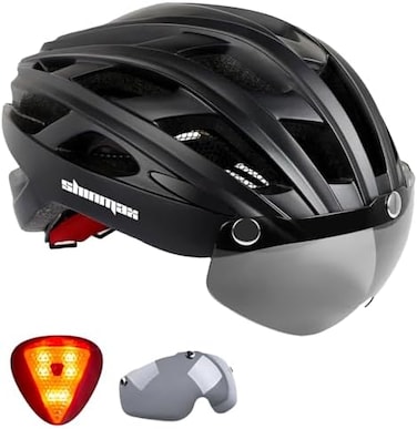 Shinmax Bike Helmet, CPSC/CPC Bike Helmet for Adult Men Women with Magnetic GogglesLed Back Light Cycling Helmet Adjustable SM-T69