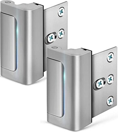 EverPlus Home Security Door Lock Door Reinforcement Lock Door Locks for Kids Safety Flip Door Lock Latch Childproof Night Lock Door Security Front Door Child Safety Lock (2, Silver