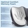 5 STARS UNITED Seat Cushion Pillow for Office Chair - 100% Memory Foam Coccyx Pad - Tailbone, Sciatica, Lower Back Pain Relief - Contoured Posture Corrector for Car, Wheelchair, Computer and Desk Chai