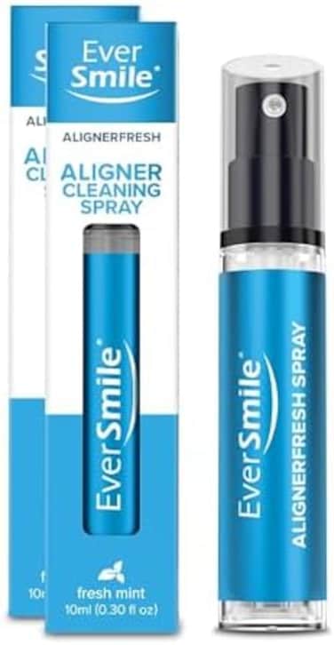 EverSmile AlignerFresh Portable WhiteFoam SprayRetainerInvisalign Cleaner Spray - On The Go Aligner CleaningTeeth Whitening. Kills BacteriaFreshens Bad Breath. Mint Flavored (2 Pack