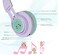 Riwbox Kids Headphones, Riwbox CT-7S Cat Ear Bluetooth Headphones 85dB Volume Limiting,LED Light Up Kids Wireless Headphones Over Ear with Microphone for iPhone/iPad/Kindle/Laptop/PC/TV (PurpleGreen