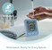 KADAMS Digital Bathroom Shower Kitchen Clock Timer with Alarm, Waterproof for Water Splashes, Visual Countdown Timer, Time Management Tool, Indoor Temperature Humidity, Suction Cup, Hole Stand - Blue