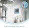 KADAMS Digital Bathroom Shower Kitchen Clock Timer with Alarm, Waterproof for Water Splashes, Visual Countdown Timer, Time Management Tool, Indoor Temperature Humidity, Suction Cup, Hole Stand - Blue