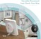 KADAMS Digital Bathroom Shower Kitchen Clock Timer with Alarm, Waterproof for Water Splashes, Visual Countdown Timer, Time Management Tool, Indoor Temperature Humidity, Suction Cup, Hole Stand - Blue