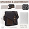 VASCHY Small Messenger Bag, Casual Crossbody Shoulder Bag, Sling Messenger Bag Vintage Canvas Leather Lightweight for Business Travel