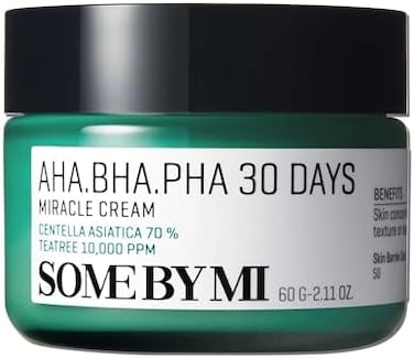 Some By Mi AHA BHA PHA 30 Days Miracle Cream60mlMade From Tea Tree Leaf Water For Sensitive SkinMild Moisturizer For Skin CalmingSoothing