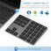 LEKVEY Bluetooth Number Pad, Aluminum Rechargeable Wireless Numeric Keypad Slim 34-Keys External Numpad Keyboard Data Entry Compatible for Macbook, MacBook Air/Pro, iMac Windows Laptop Surface Pro etc