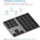 LEKVEY Bluetooth Number Pad, Aluminum Rechargeable Wireless Numeric Keypad Slim 34-Keys External Numpad Keyboard Data Entry Compatible for Macbook, MacBook Air/Pro, iMac Windows Laptop Surface Pro etc