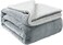 NANPIPER Sherpa Blanket Twin Thick Warm Blanket for Winter Bed Super Soft Fuzzy Flannel Fleece/Wool Like Reversible Velvet Plush Blanket (Light Grey Twin Size 150cm x 200cm