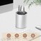 Vaydeer Metal Pen Holder Aluminum Pencil Holder for desk, Round Desktop Organizer and Silver Pencil Cup for Office, School, Home and Stationary Supplies (3.15 x 3.15 x 3.94 Inches