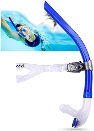 Focevi swim snorkel for lap swimming,adult swimmers snorkeling gear for swimming snorkel training in pool and Open Water,snorkle Center Mount Silicone Mouthpiece One-Way Purge Valve