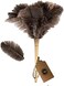 Ddzmz Genuine Ostrich Feather Duster Fluffy Natural with Wooden Handle and Eco-Friendly Reusable Handheld Cleaning Supplies, Gray and Brown(Length 16