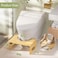 AmazerBath 7 Inches Bamboo Toilet Stool for Bathroom, Collapsible Poop Stool, Natural Color
