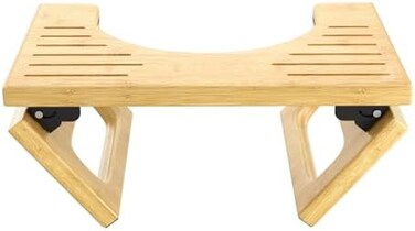 AmazerBath 7 Inches Bamboo Toilet Stool for Bathroom, Collapsible Poop Stool, Natural Color