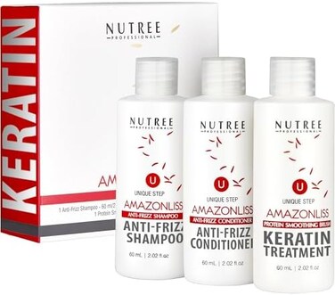 Amazonliss Brazilian Keratin Hair Treatment One Step Protein Hair Treatment Formaldehyde Free Hair Strengthening Alisado Brasile&ntilde;o Keratina Brasile&ntilde;a (One Step Keratin w/Shamp.Condit. 2.02 Fl Oz