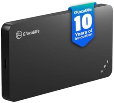 نقطة اتصال محمولة GlocalMe U3 4G LTE، نقطة اتصال واي فاي محمولة للسفر في 200 دولة، لا حاجة لبطاقة SIM، تدعم 10 أجهزة متصلة و1 جيجابايت من البيانات العالمية لمدة 90 يومًا، جهاز نقطة اتصال واي فاي جيبية