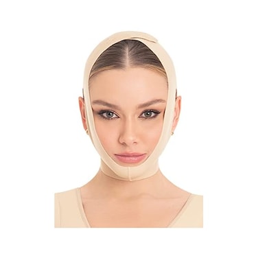 M&amp;D MD Face Slimming Chin Strap Lipo Compression Garment Mentonera Postquir&uacute;rgica Facial Beige M