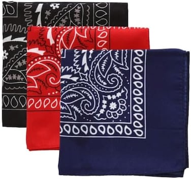 Tough Headwear Large Bandana Handkerchief - Head Bandannas for MenWomen - Cowboy Bandana Pack - Bandana Set - Big Bandana, 3 Pack - Black / Red / Navy Blue, L