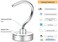 Neosmuk Magnetic Hooks, 60 lbHeavy Duty Neodymium Magnet for Hanging, Fridge, Grill, Pot Holders, Magnetic Hanger Swivel Swing for Locker, Toolbox, Classroom Cruise Cabins (White, Pack of 6
