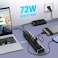 Rosonway Powered USB Hub Aluminum 13 Port USB 3.1/3.2 Gen 2 Hub 10Gbps with 72W (12V/6APower Adapter and Individual Switches, Type A and Type C Cables, USB C Hub Expander for PC and Laptop, RSH-A13
