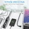 Rosonway Powered USB Hub Aluminum 13 Port USB 3.1/3.2 Gen 2 Hub 10Gbps with 72W (12V/6APower Adapter and Individual Switches, Type A and Type C Cables, USB C Hub Expander for PC and Laptop, RSH-A13