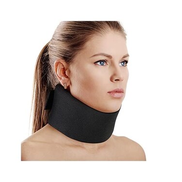 Cozyhealth Soft Foam Neck Brace Universal Cervical Collar, Adjustable Neck Support Brace for Sleeping - Relieves Neck Pain and Spine Pressure, Neck Collar After Whiplash or Injury(Black 2.5" Depth Col