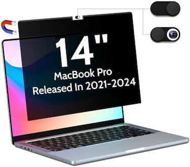 Peslv Privacy Screen Compatible With MacBook Pro 14 Inch (2021-2023, M1, M2, M3-A2918 A2992 A2442 A2779, Magnetic Removable Matte Anti Blue Light Glare Filter 14inch Privacy Screen Protector for Mac