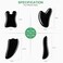 airogym Guasha Massage Tool, Natural Gua Sha Board, 4PCS Guasha Stone Scraping Massage Sets for SPA, Acupuncture, Physical Therapy, Muscle Knots, Facial Caring Point Treatment (Black