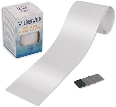 WilderWild Bike Frame Protection Tape- High Impact Clear Vinyl Wrap Includes Tool (4&rdquo;x72Bicycle Frame Protector, Mountain Bike Frame Guard Chainstay Protector (Glossy Clear