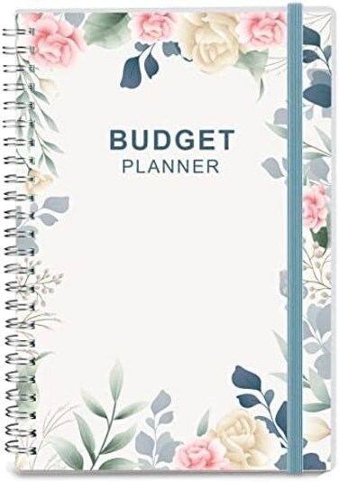 Nokingo Budget Planner - Monthly Finance Organizer with Expense Tracker Notebook to Manage Your Money Effectively, Undated Finance Planner/Account Book, Start Anytime, 1 Year Use, A5, Floral
