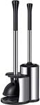 Roleader Toilet Plunger and Brush-Toilet Plunger with Holder-Plunger and Toilet Brush Combo with Stainless Steel Handle for Bathroom Cleaning(White