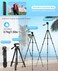 MACTREM 67" Phone Tripod, Tripod Stand for iPad iPhone Tablet Camera with 2 in 1 MountWireless Remote, Aluminum Extendable iPhone Tripod for Video Recording/Selfies/Live Stream/Vlogging