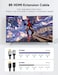 كابل تمديد HDMI من Highwings بدقة 8K، محول HDMI 2.1 فائق السرعة لدقة 4K بمعدل 30/60/120 هرتز، متوافق مع Xbox وPS5 وPS4 وRoku TV والكمبيوتر المحمول، بطول 1 قدم