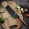 MITSUMOTO SAKARI 7 inch Japanese Nakiri Chef Knife, Professional Black Titanium Coated Vegetable Kitchen Knife, German Premium Alloy Steel Cooking Chef's Knives (Walnut HandleGift Box
