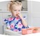 Tiny Twinkle Mess Proof Baby Bib - Waterproof Baby Apron - Machine Washable - PVC, BPA,Phthalate Free - Great Travel Bib for Baby Eating - Baby Food Bibs (Floral Blue, Large 2-4 Years