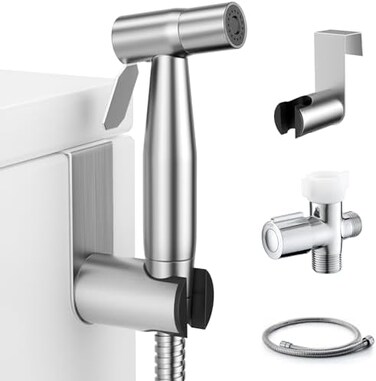 Fekivasy Handheld Bidet Sprayer for Toilet, Muslim Shower Water Jet Spray for Toilet, Bidet Faucet Cloth Diaper Sprayer for Baby Wash, Adjustable Water Pressure with Bidet Hose for Feminine Wash