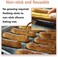 AMYONE Perforated Silicone Baking Mats, 2 PCS Eclair Silicone Mat for Half Sheet with 12 Printed Oblong Eclair Guides, Non-Stick Reusable Oven Liners for Making Bread/Pizza/Pastry/Cookie 11-4/5" x 15-
