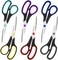 Sopeiouo Scissors Set of 6-Pack, 8" Scissors All Purpose Comfort-Grip Handles Sharp Scissors for Office Home School Craft Sewing Fabric Supplies, High/Middle School Student Teacher Scissor, Right/Left