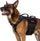 OneTigris Tactical Dog Harness for Large Dog Full Metal Buckled No Pull Dog Harness Vest with HookLoop Panels, Military Adjustable Easy to Put On Dog Vest Dog for Walking Hiking Training Black