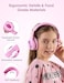 Nabevi Kids Headphones with Microphone, Over-Ear Headphones for Kids with Sharing Function, 85dB/94dB Safe Volume Limit, Headset for On-line Study, School, Travel, Headphone for Children [Pink]