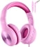 Nabevi Kids Headphones with Microphone, Over-Ear Headphones for Kids with Sharing Function, 85dB/94dB Safe Volume Limit, Headset for On-line Study, School, Travel, Headphone for Children [Pink]