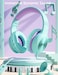 Nabevi Kids Headphones with Microphone, Over-Ear Headphones for Kids with Sharing Function, 85dB/94dB Safe Volume Limit, Headset for On-line Study, School, Travel, Headphone for Children [Green]
