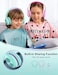 Nabevi Kids Headphones with Microphone, Over-Ear Headphones for Kids with Sharing Function, 85dB/94dB Safe Volume Limit, Headset for On-line Study, School, Travel, Headphone for Children [Green]