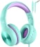 Nabevi Kids Headphones with Microphone, Over-Ear Headphones for Kids with Sharing Function, 85dB/94dB Safe Volume Limit, Headset for On-line Study, School, Travel, Headphone for Children [Green]