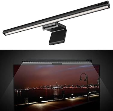 LYMAX RAONE Monitor Light Bar: Flat/Curved Monitor Screen Led Lights Eye Caring PC Monitor Led Bar Space Saving Desk Lamp with Auto-dimming for Home/Office/Study/Gaming